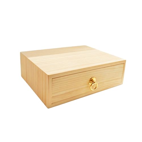 2 Layer Desk Organizer Natural Wooden Storage Box Counter Drawer - 1 Layer