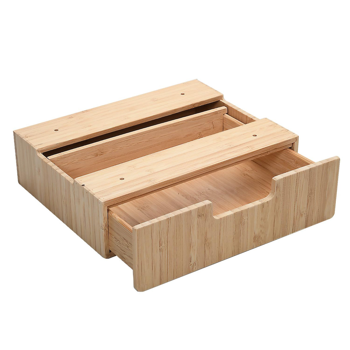 MobileVision Bamboo Mountable Drawer for Under Desk, Office Supply Storage for Pens Pencils Paper & More 9.5 x 7.5 x 2.5 INCHES (Inner Drawer Height: 1.25 IN)