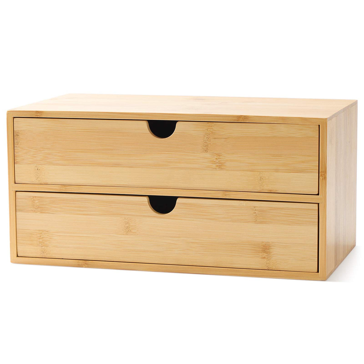 Bamboo Desk Drawer Organizer, Desktop Organizer with Drawers(2 Drawers)