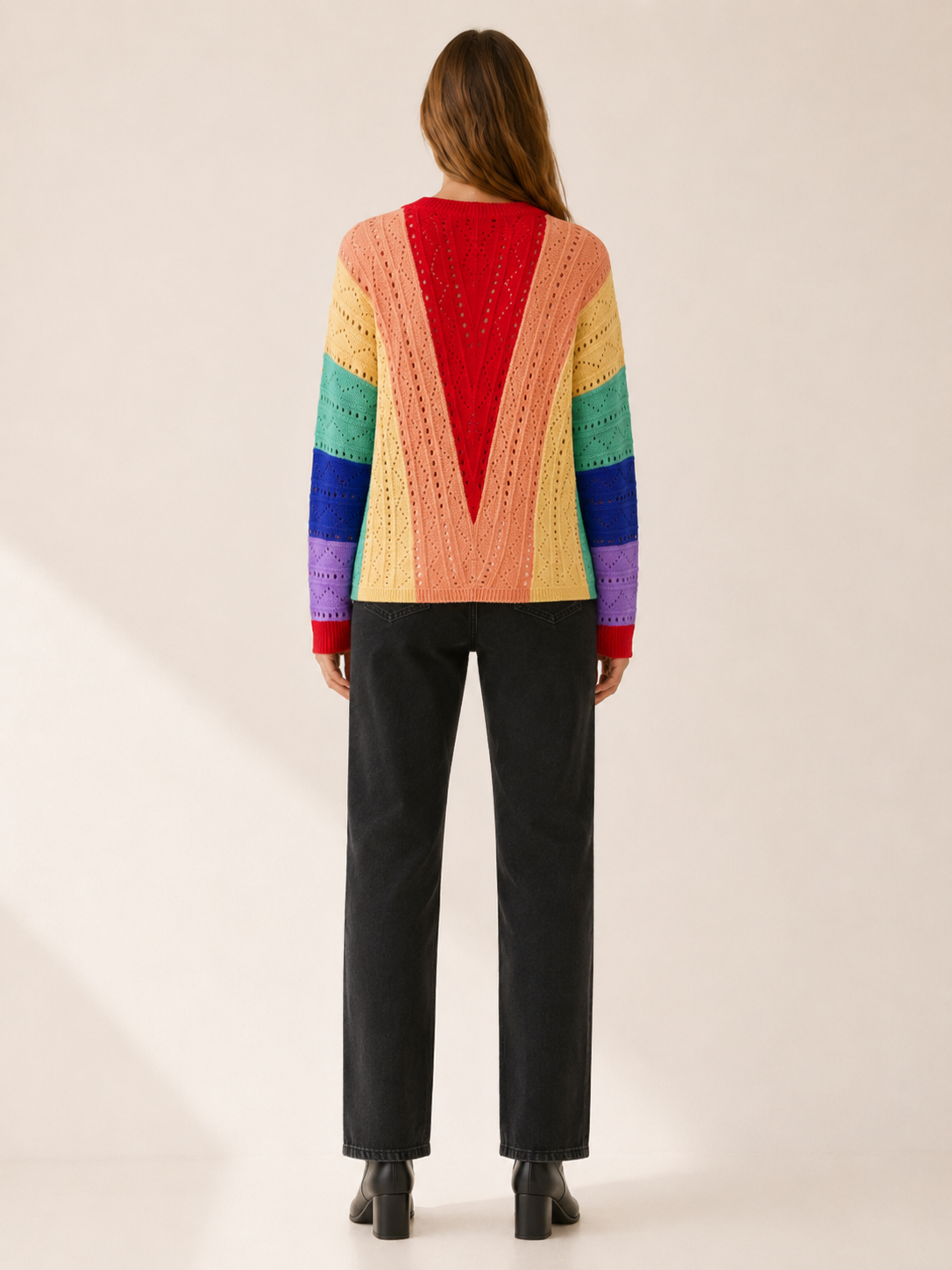 Alouette | Openwork Jumper with Colour-Block Design
