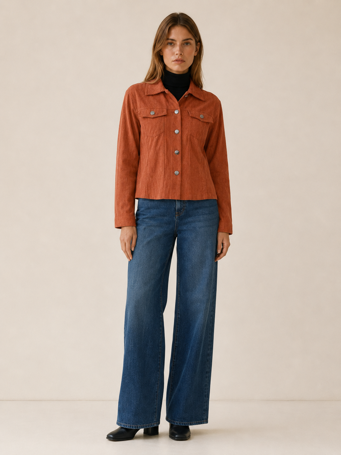 Arianwen | Women’s Short Jacket with Button Front and Flap Pockets