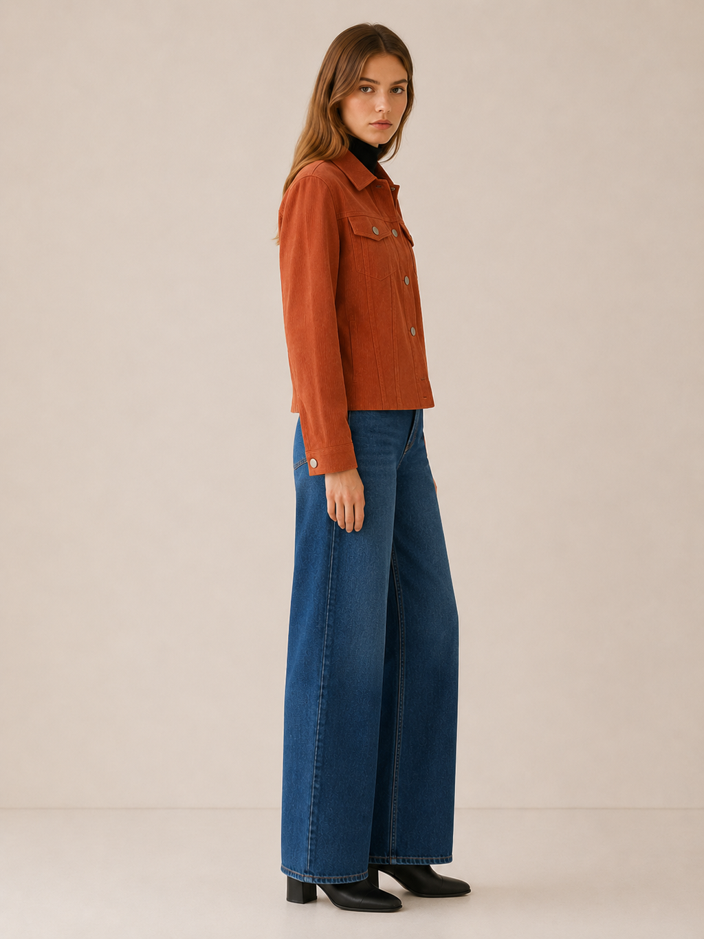 Arianwen | Women’s Short Jacket with Button Front and Flap Pockets
