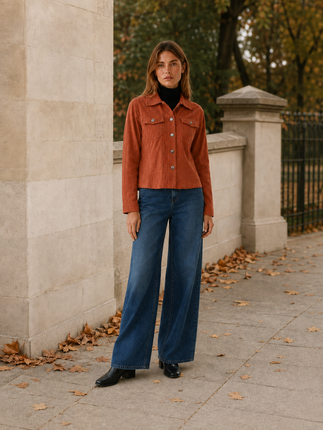 Arianwen | Women’s Short Jacket with Button Front and Flap Pockets