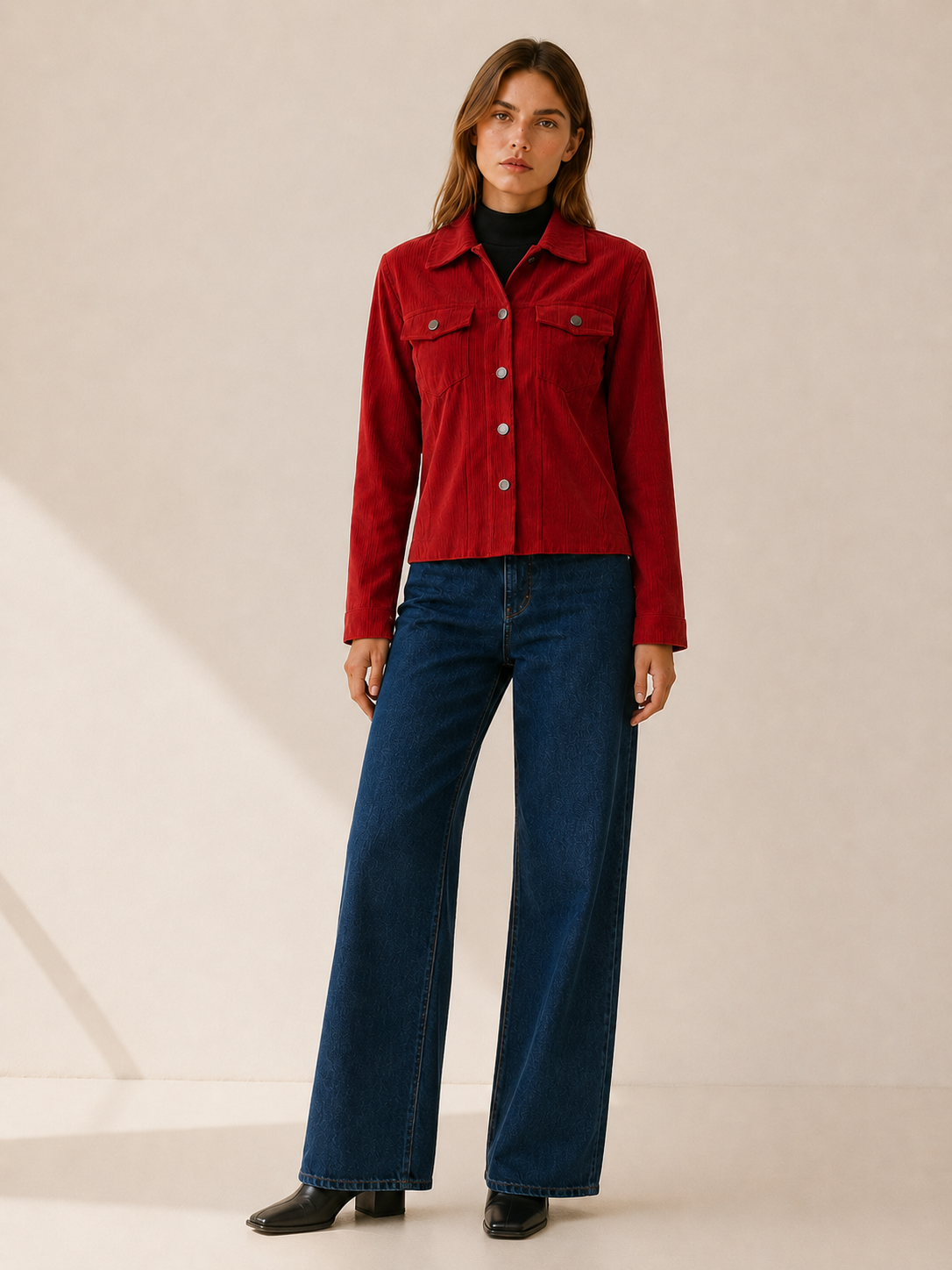 Arianwen | Women’s Short Jacket with Button Front and Flap Pockets