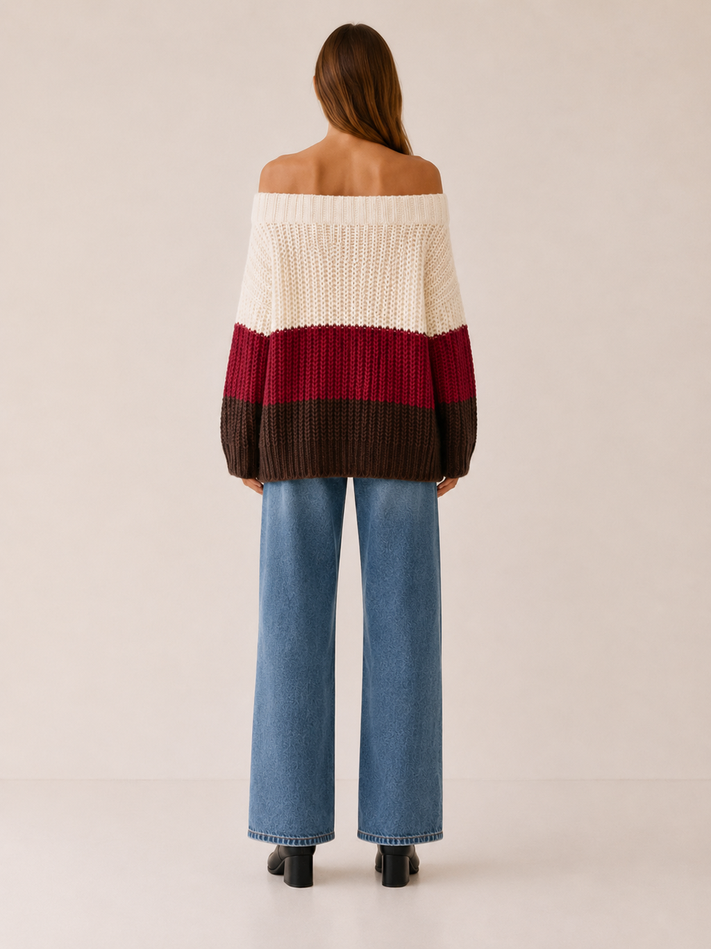 Avenlith | Off Shoulder Knit Top with Oversized Fit