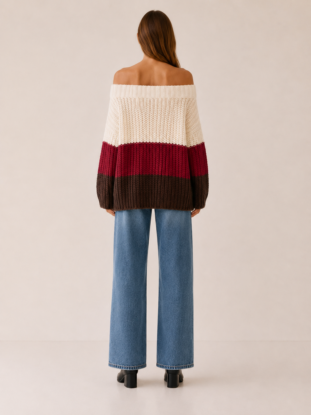 Avenlith | Off Shoulder Knit Top with Oversized Fit