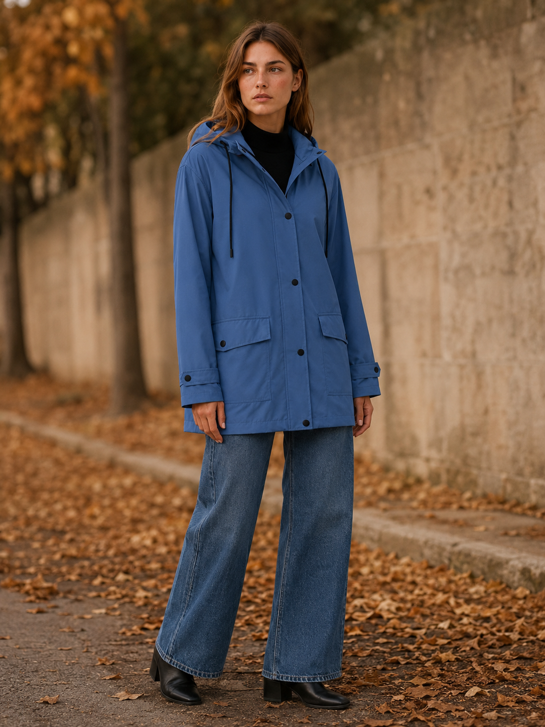 Belphoebe | Women's Hooded Longline Rain Jacket