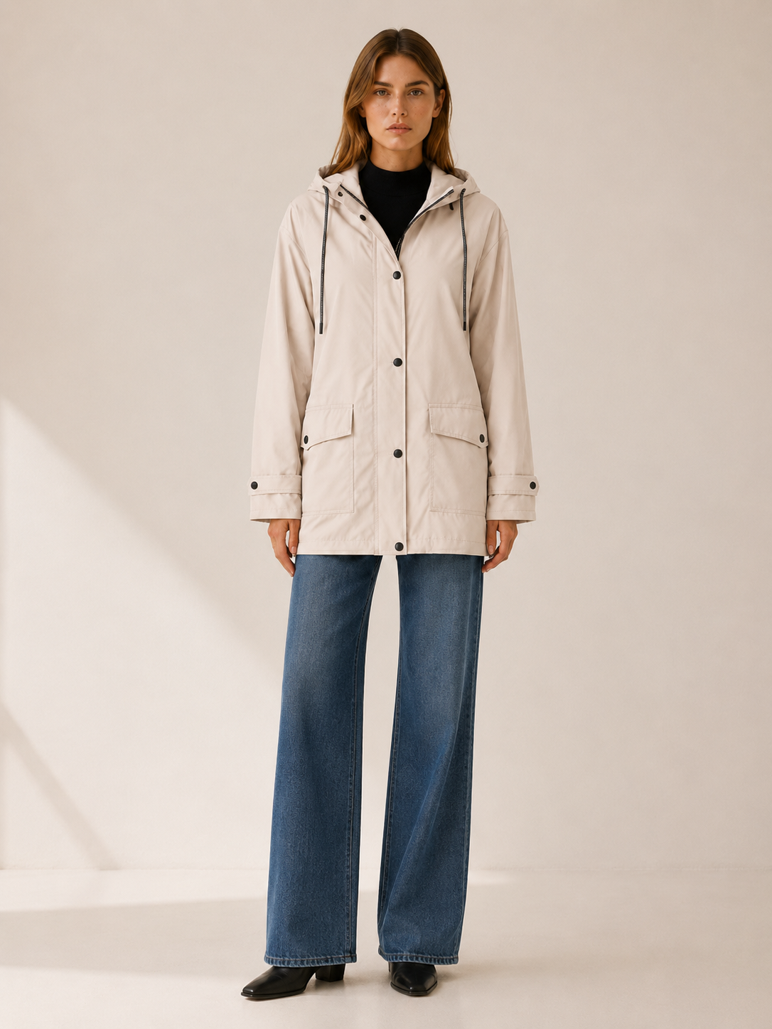 Belphoebe | Women's Hooded Longline Rain Jacket