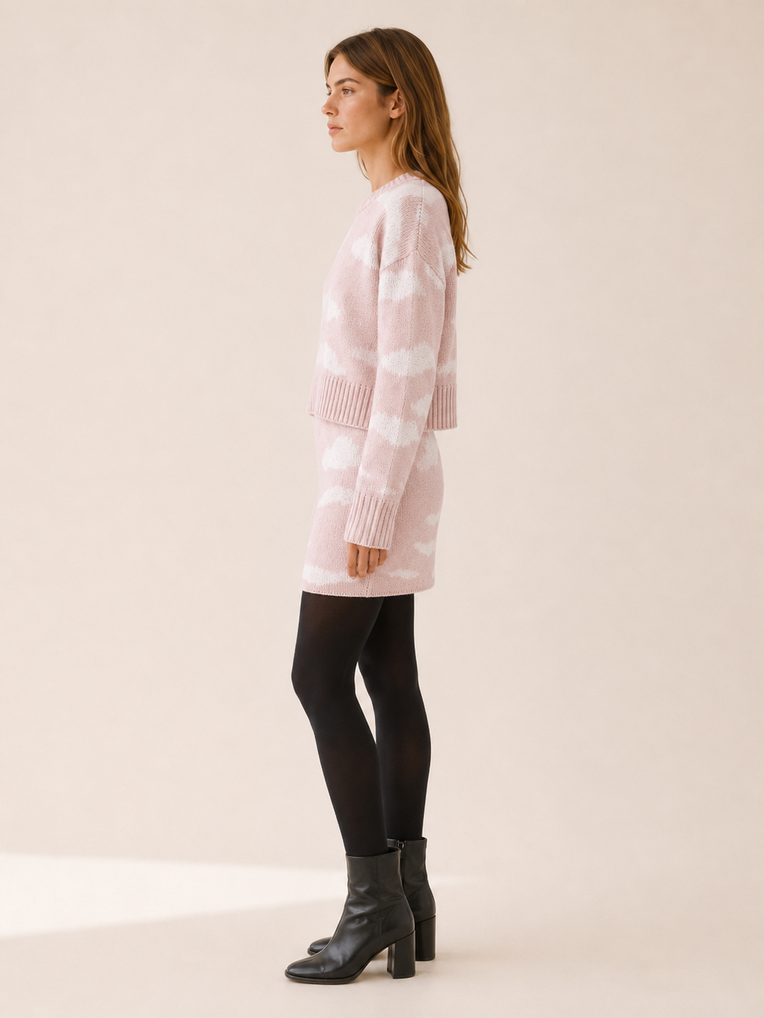 Belsoria | Top and Skirt Set with Cloud Pattern