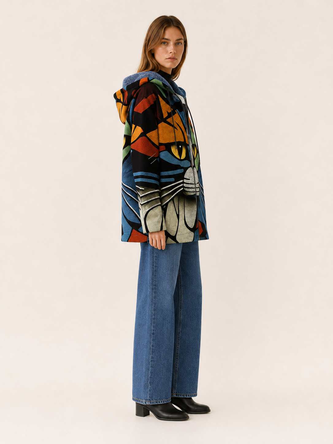 Briseis | Women's Printed Hooded Longline Jacket