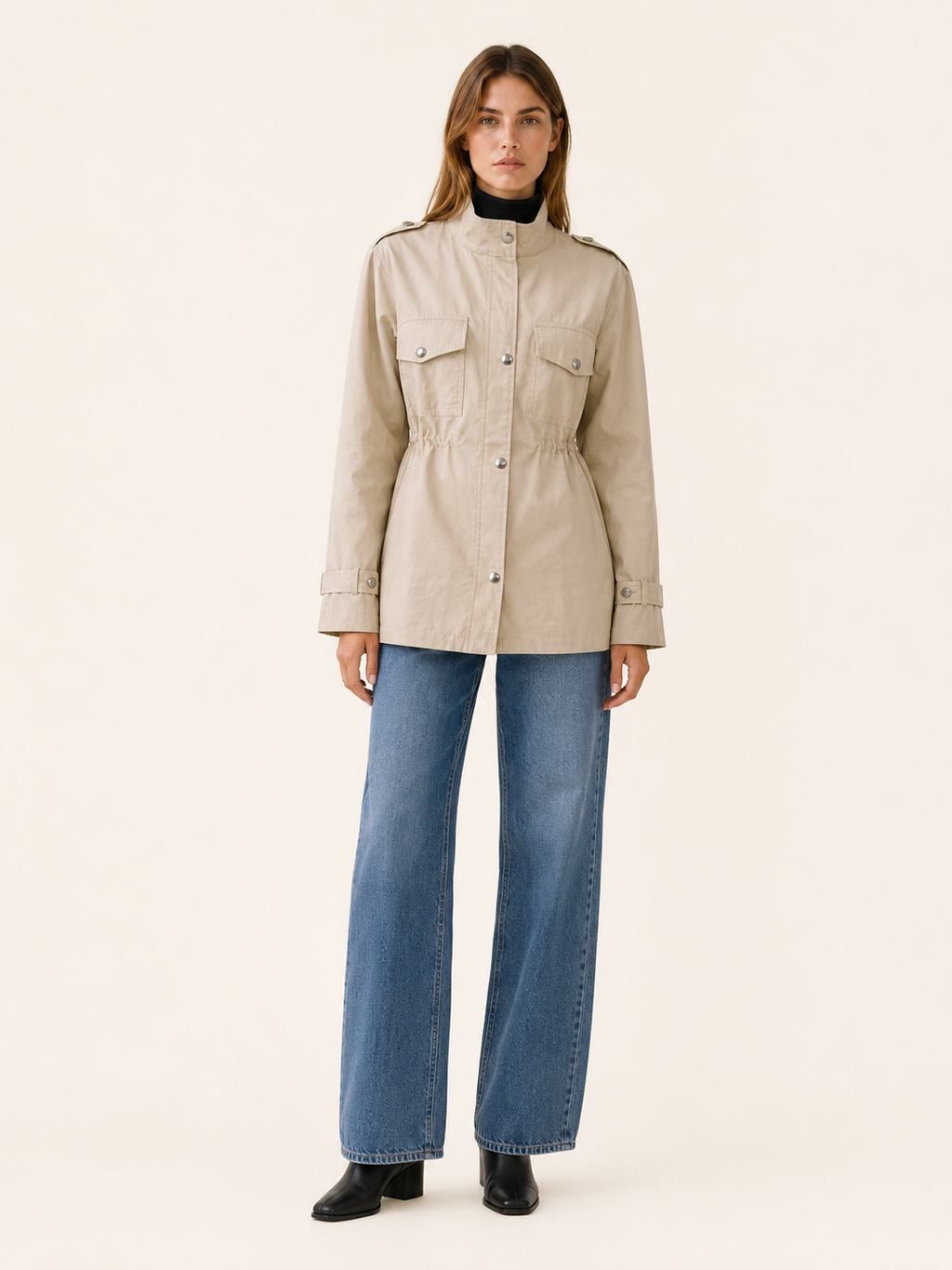 Caelvienne | Winter Coat with Shawl Collar and Tie Waist