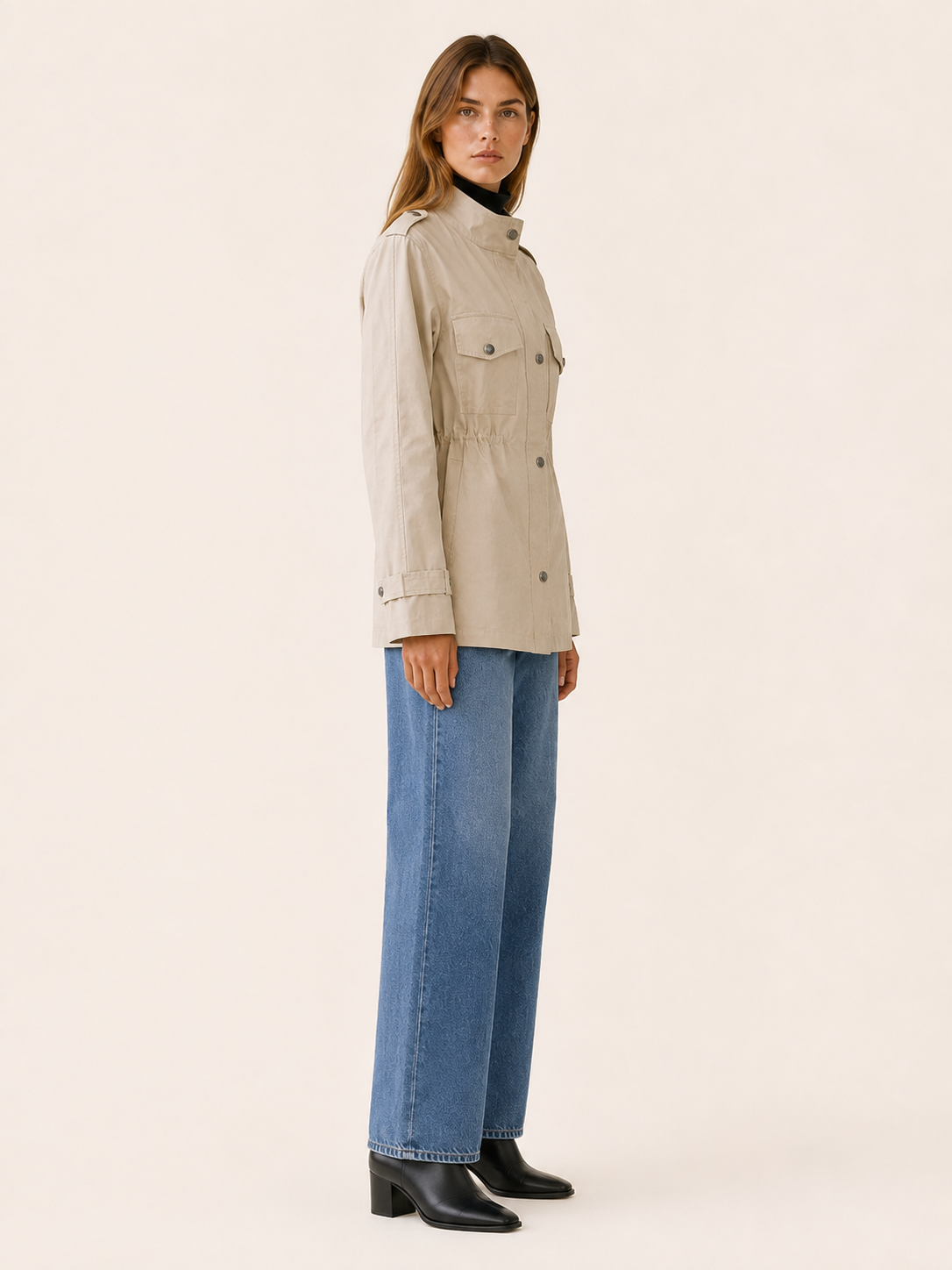 Caelvienne | Winter Coat with Shawl Collar and Tie Waist