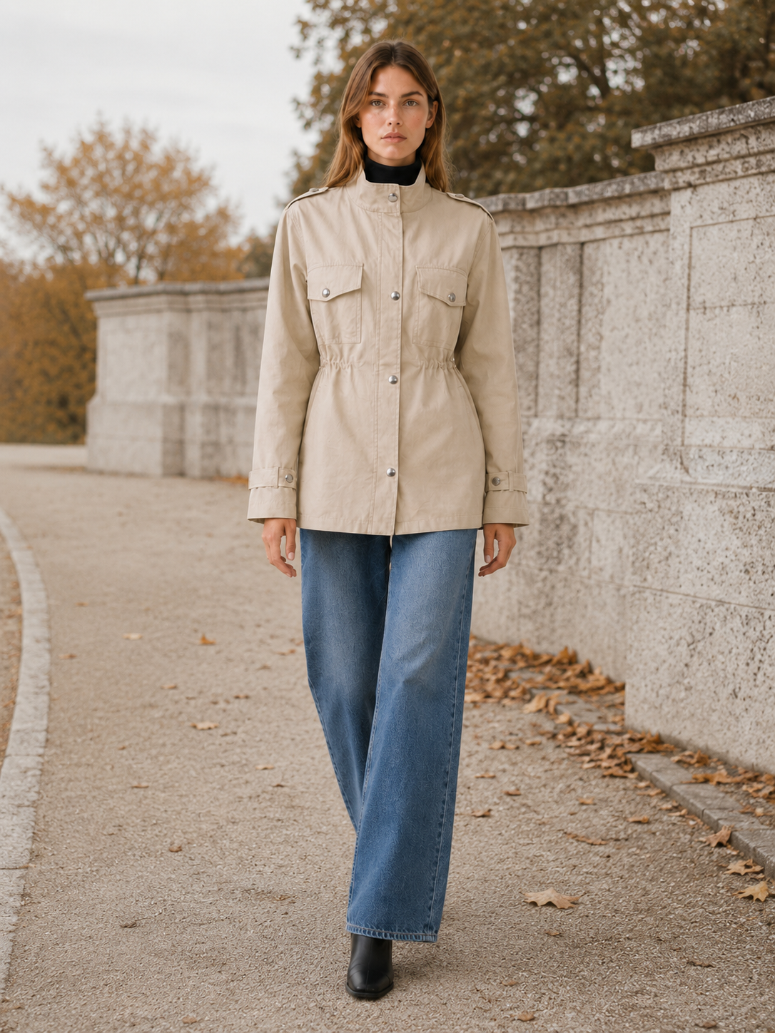 Caelvienne | Winter Coat with Shawl Collar and Tie Waist
