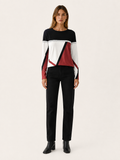 Calandra | Women's Colour Block Round Neck Jumper