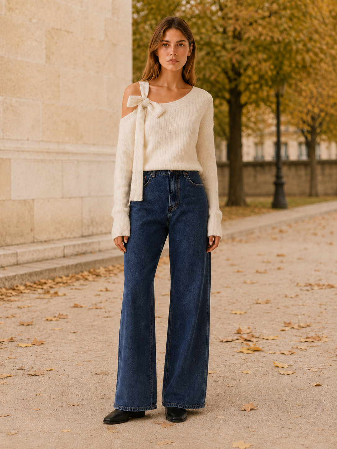Calliane | One-Shoulder Jumper with Bow Detail