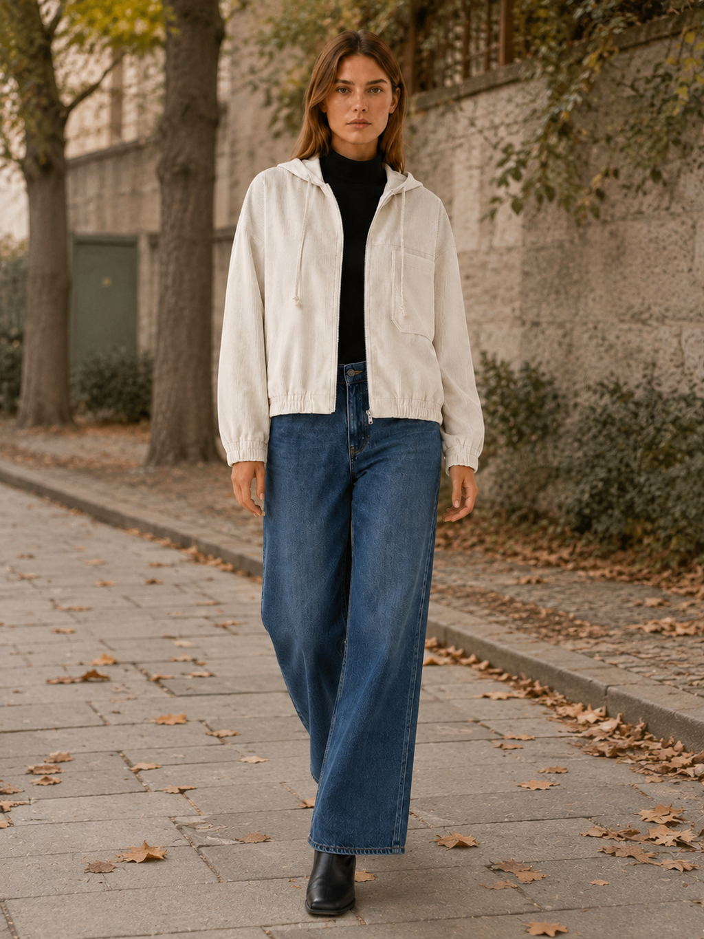 Calpurnia | Women's Zip Through Hooded Jacket